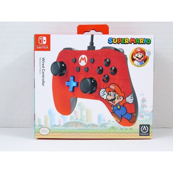 Nintendo Switch Wired Controller Super Mario PowerA Game Controller 10ft Cable - Picture 1 of 12